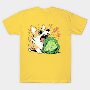 Corgi before attacking lettuce T-Shirt